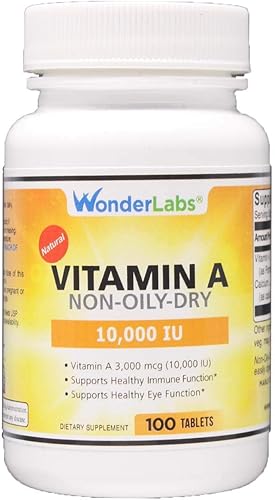Wonder Laboratories Vitamina A 10,000 UI, como palmitato, del aceite de hígado de pescado de bacalao - 100 tabletas