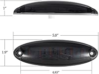 Vista 3 de Partsam 5 piezas de lente ahumada amarilla 6 LED Top Cab Marker techo luces de funcionamiento reemplazo de montaje para Freightliner Cascadia Heavy