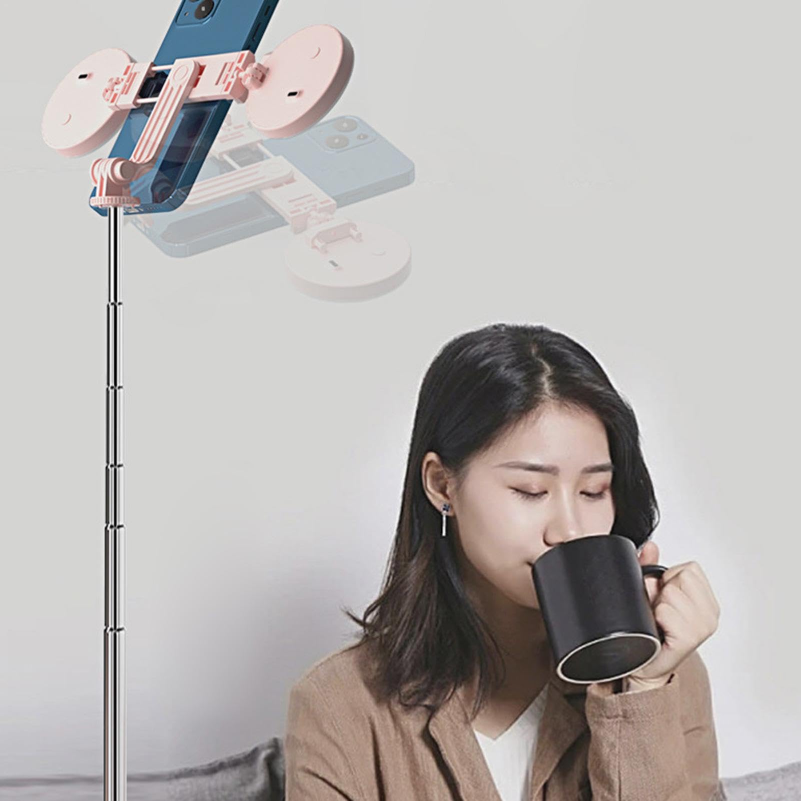 Selfie Stick Treppiede Portatile 67 Pollici Telefono Treppiede Wireless Remote, Supporto Mobile con Luci Led 9.45 Pollici, Selfie Foothold Viaggi per Registrazione,