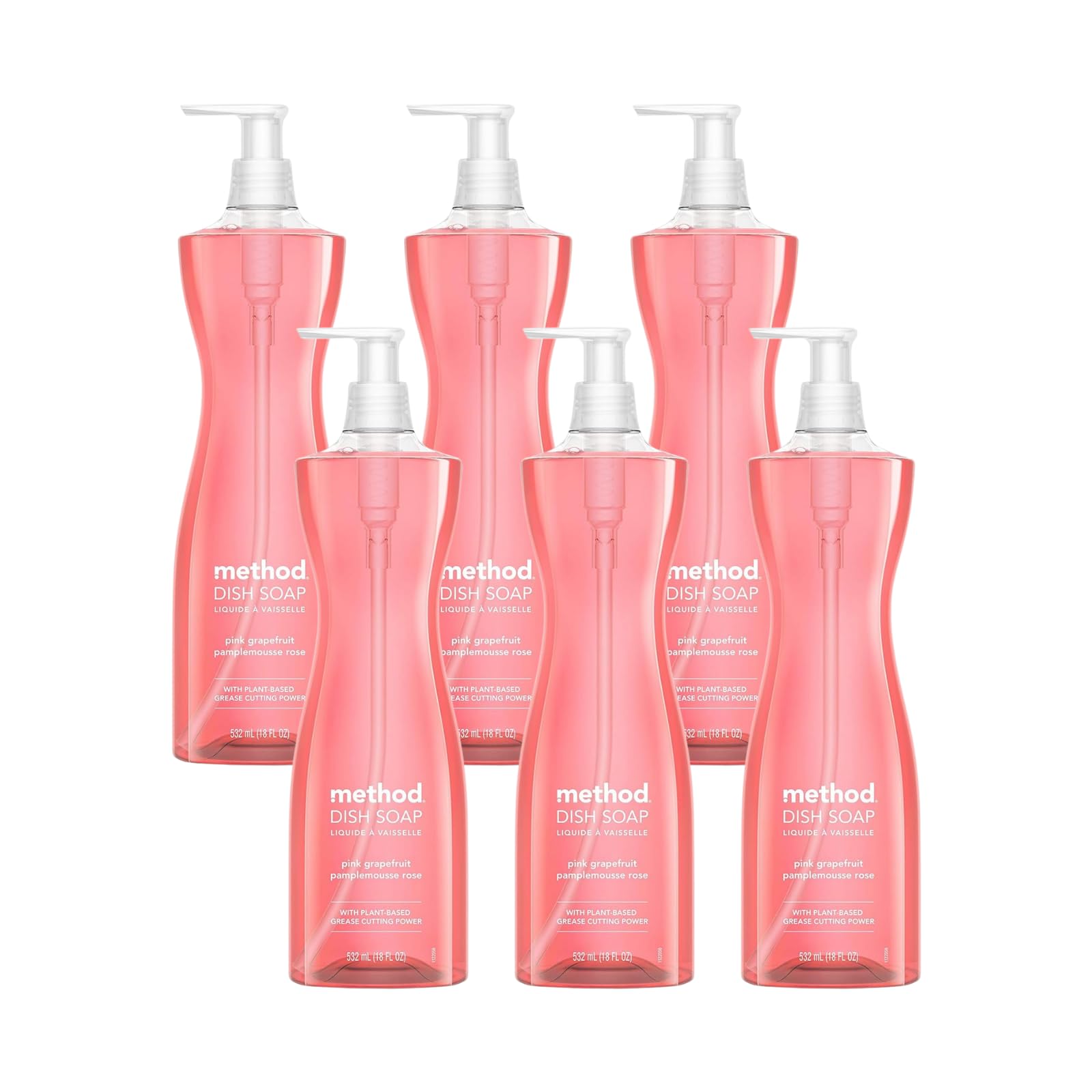 Method Dish Soap Pink Grapefruit 18 Ounce Packaging May Vary Pack of 6