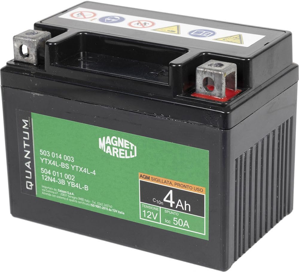 Marelli Quantum Energy Motorradbatterie 4Ah 12V – AGM, Sofort Einsatzbereit