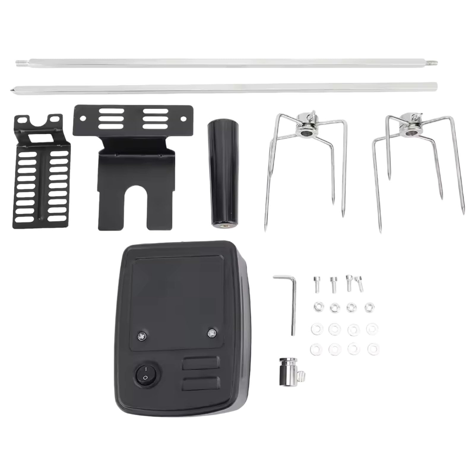 Mekalero Multifunctional Rotisserie Grills Set Any Accessories Included Rod Forks Suitable for Professional Backyard Cooking Backyard BBQ Rotisserie Set