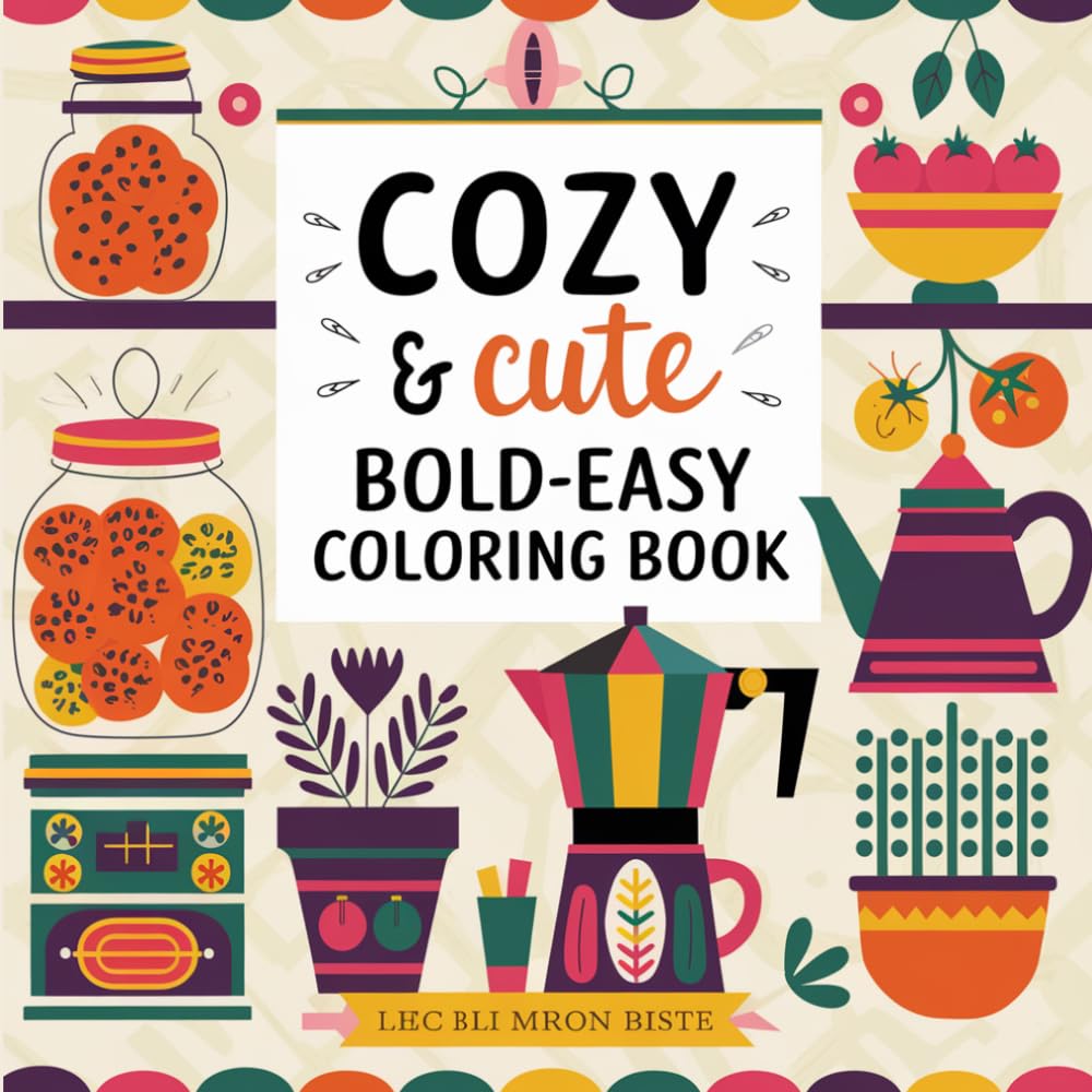 Cozy & Cute: A Bold-Easy Adult Coloring Book – Homes, Holidays & Happy Moments