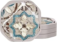 Vista 22 de UMIRRO Posavasos absorbentes para bebidas, posavasos de copa de silicona genial con inserto de fieltro para decoración moderna de mesa de café