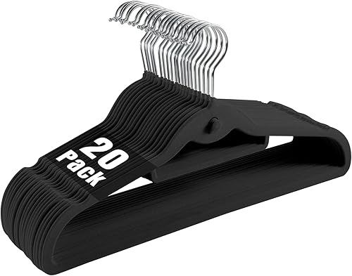 Miniatura 9 de Perchas de terciopelo para ropa, delgadas, apilables, antideslizantes, color beige, para ahorrar espacio, perchas resistentes para adultos con