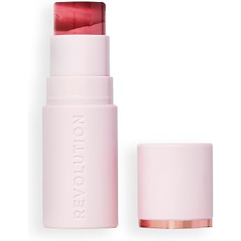 Revolution Skin Silk Blush Stick - Restorative Colour for Cheeks Eyes and Lips - Cream-to-Powder Formula - Vegan & Cruelty-Free - Sundown Spice - 4.5 g