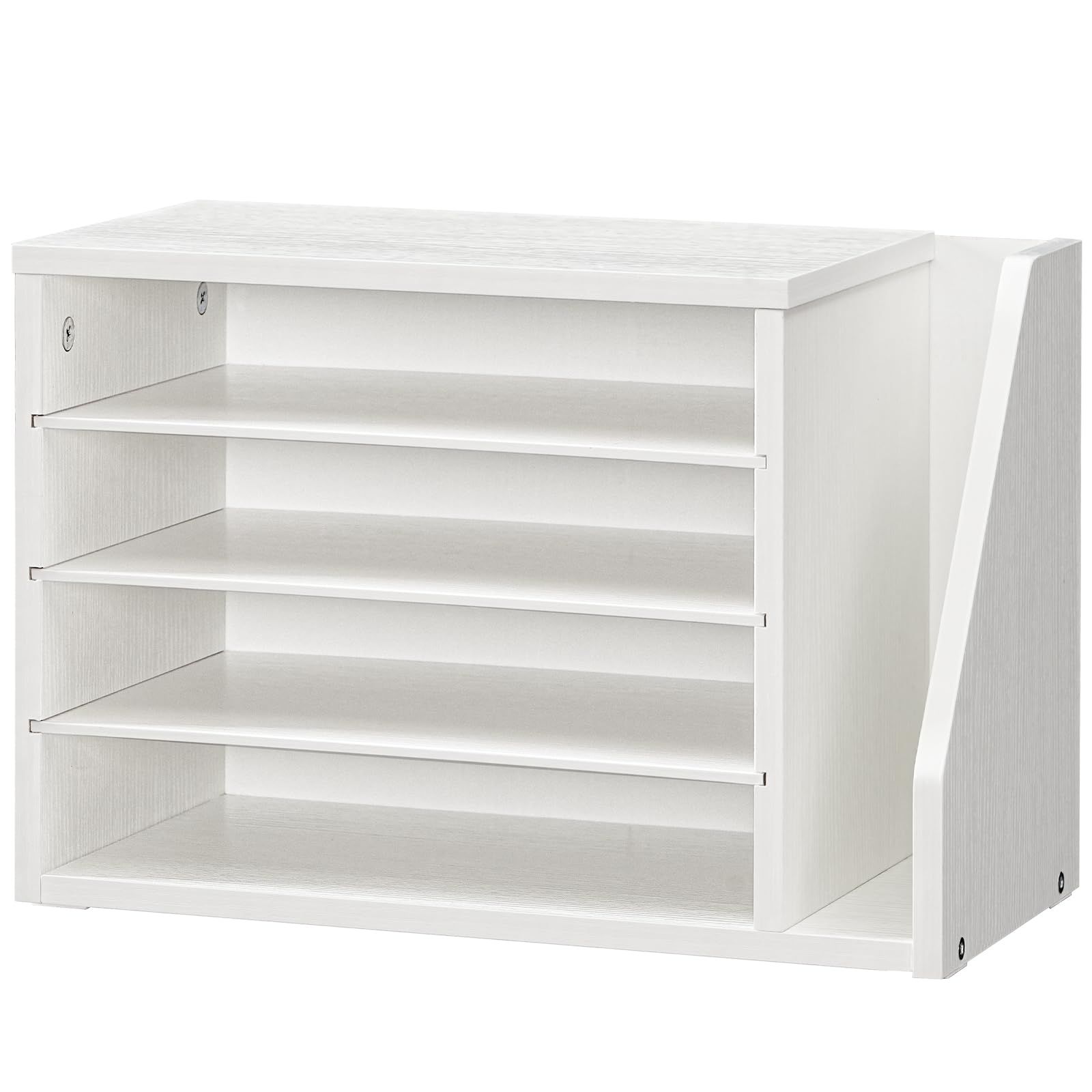 HOOBRO Organizzatore per Documenti in Legno, Schedario da Scrivania, Organizer da Scrivania, Organizzatore da Ufficio, Porta Documenti per Cartelle, Lettere, Bianco EWT41WF01