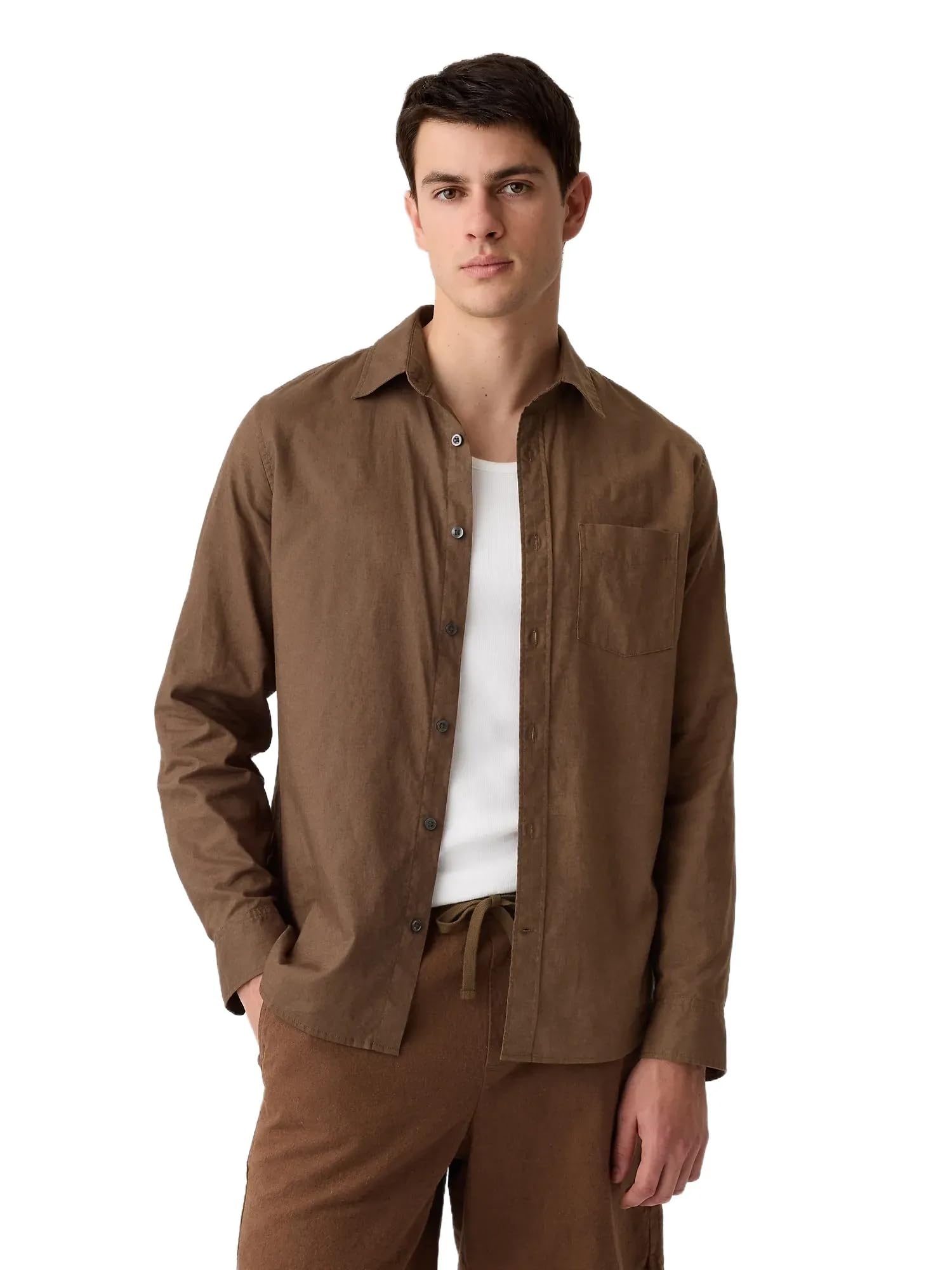 Men's Linen Long Sleeve Shirt Standard Fit