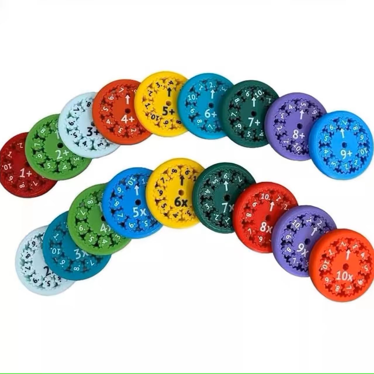 Vinie Math Fidget Spinner, Math Facts Fidget Spinners, Multiplication Addition Fidget Spinner Toy for Kindergarten Math Learning & Education, Math Toys for Kids Adults, Math Game, Numberblocks (18Pcs)