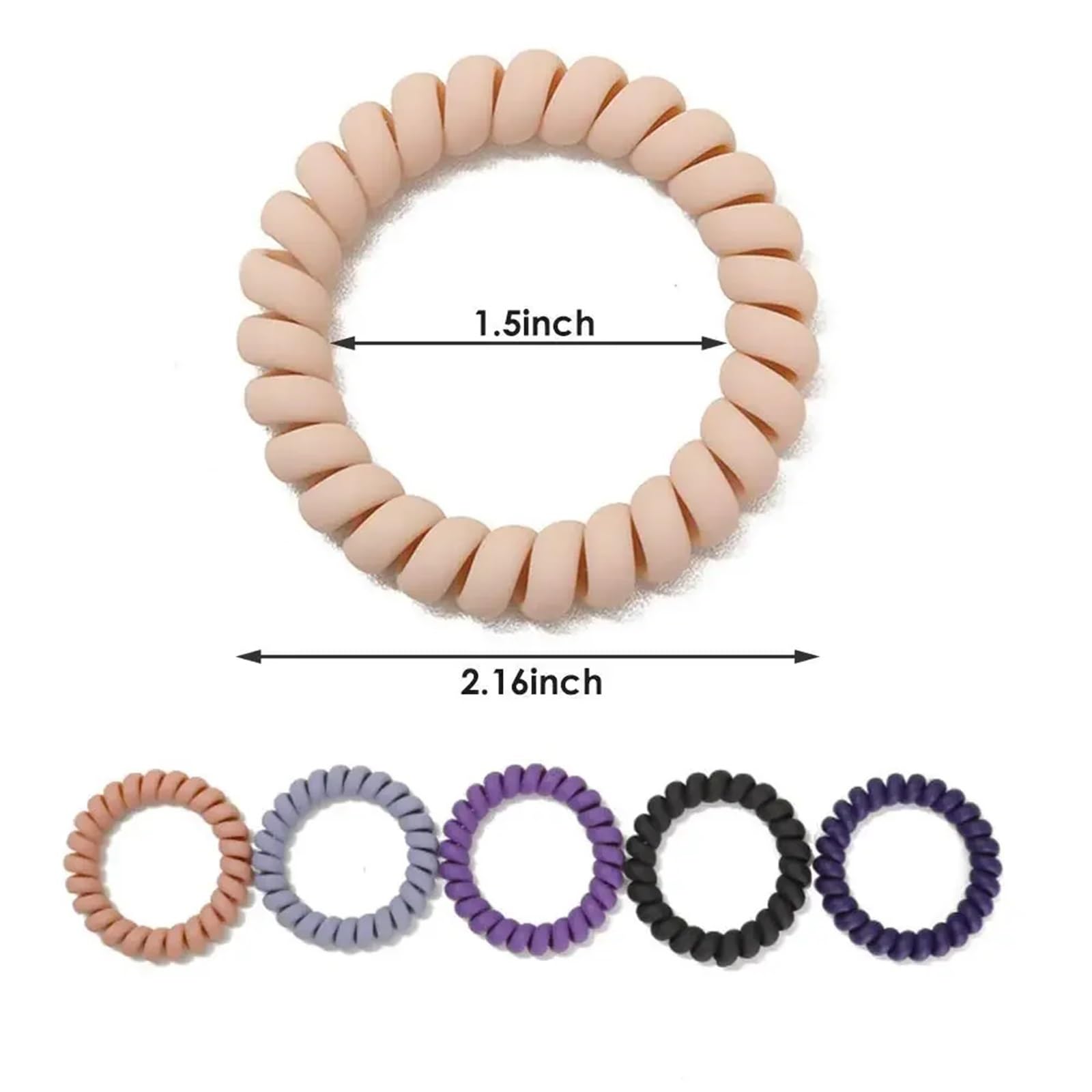 Elastici per capelli, 100 pezzi, colore caramella, opachi, a spirale, elastici (F)