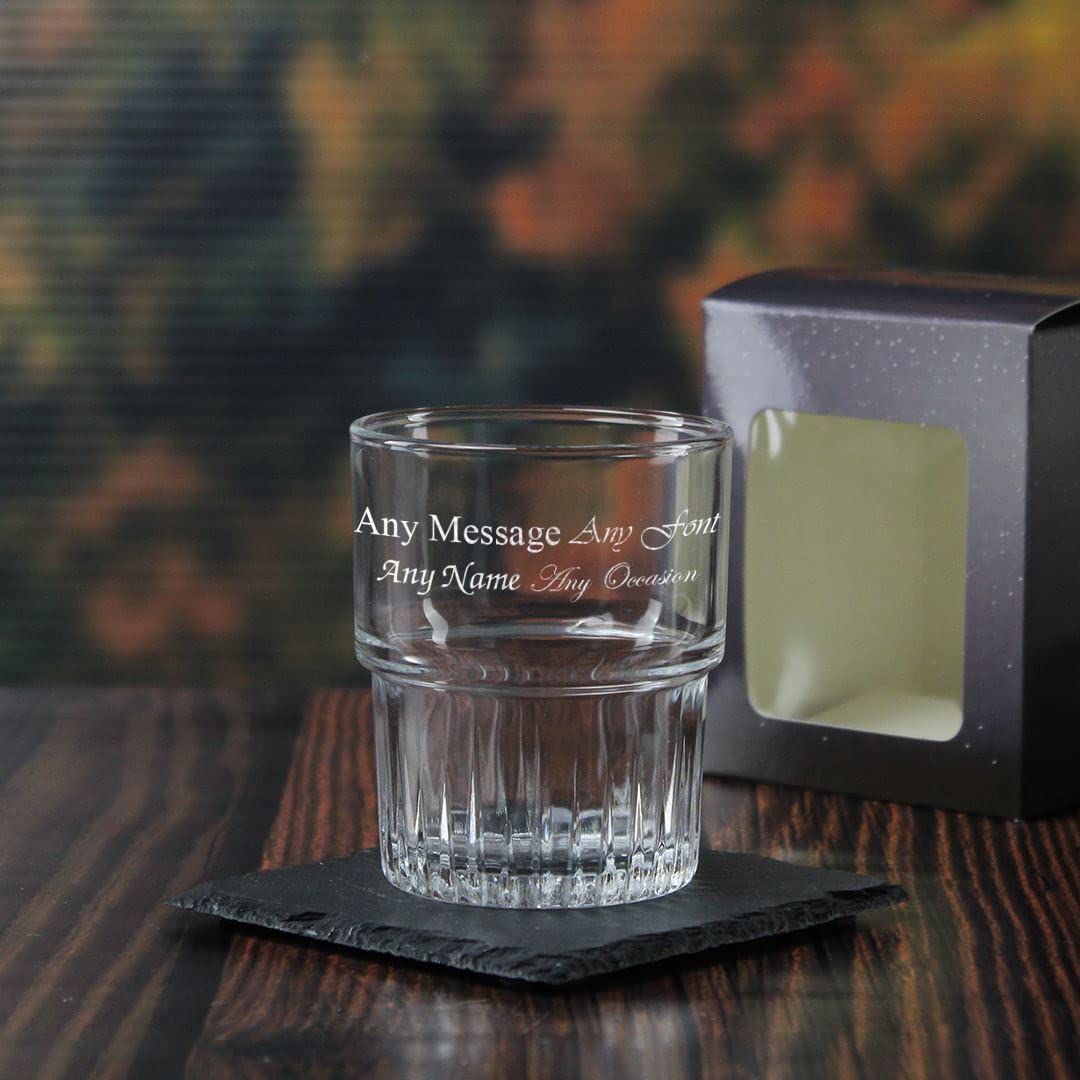 Vaso apilable con caja de regalo grabado personalizado de 200 ml