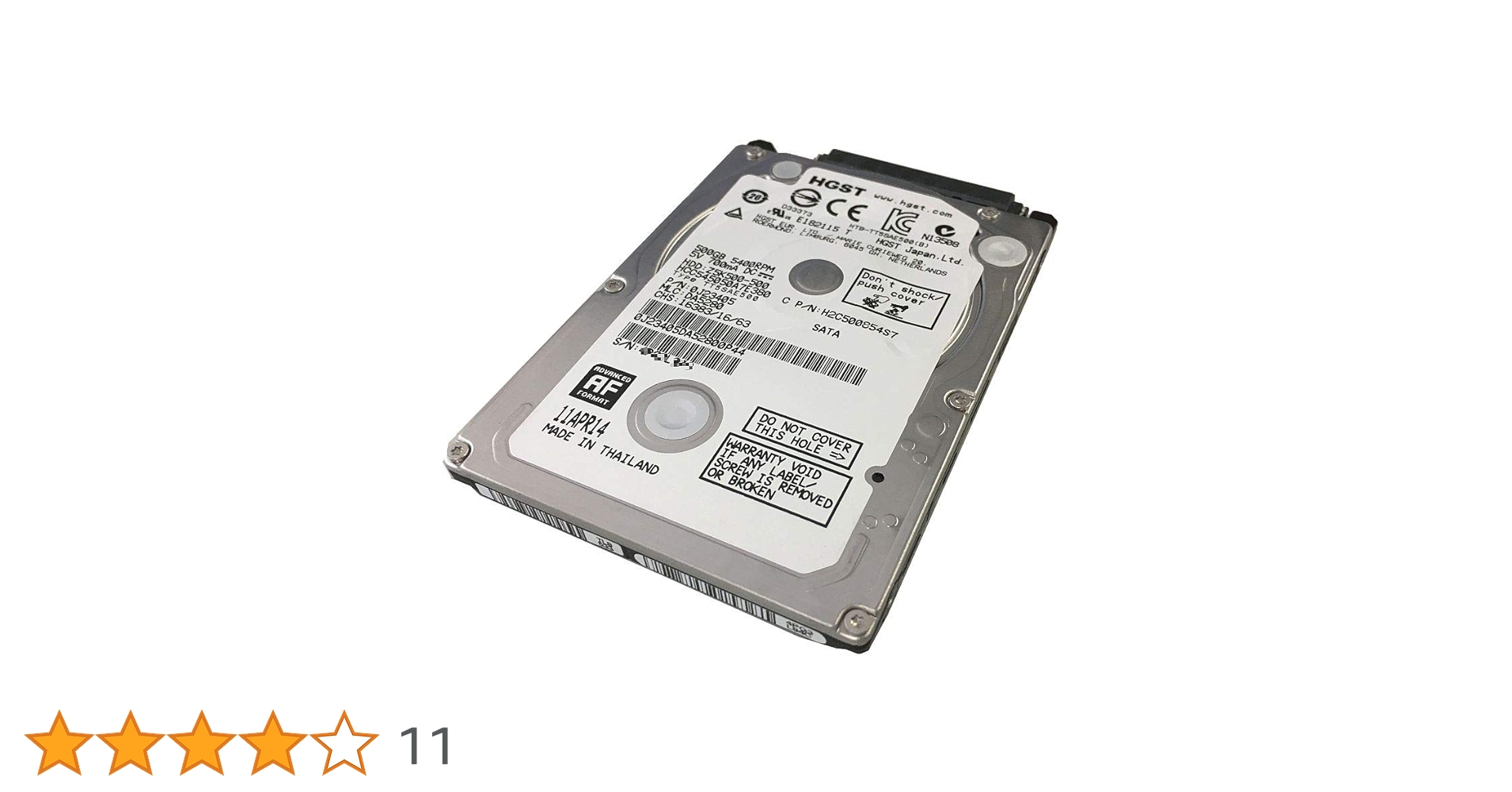 【動作確認済】HGST製他 2.5i/7mm厚 500GB SATA-HDD HGST HGST製HDD 2.5inch HTS545050A7E660 500GB 7mm [管理