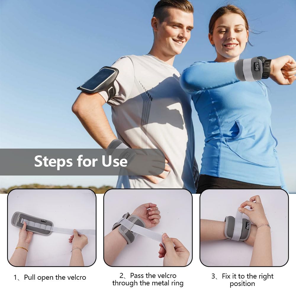 1Paio Cavigliere Pesi 0.25 KG, Pesi Polsi e Caviglie con Strisce Regolabili, Cavigliera Non è Facile Cadere, Pesetti Caviglia Portatile, Ankle Weights per Aerobica, Esercizio Fisico, Allenamento