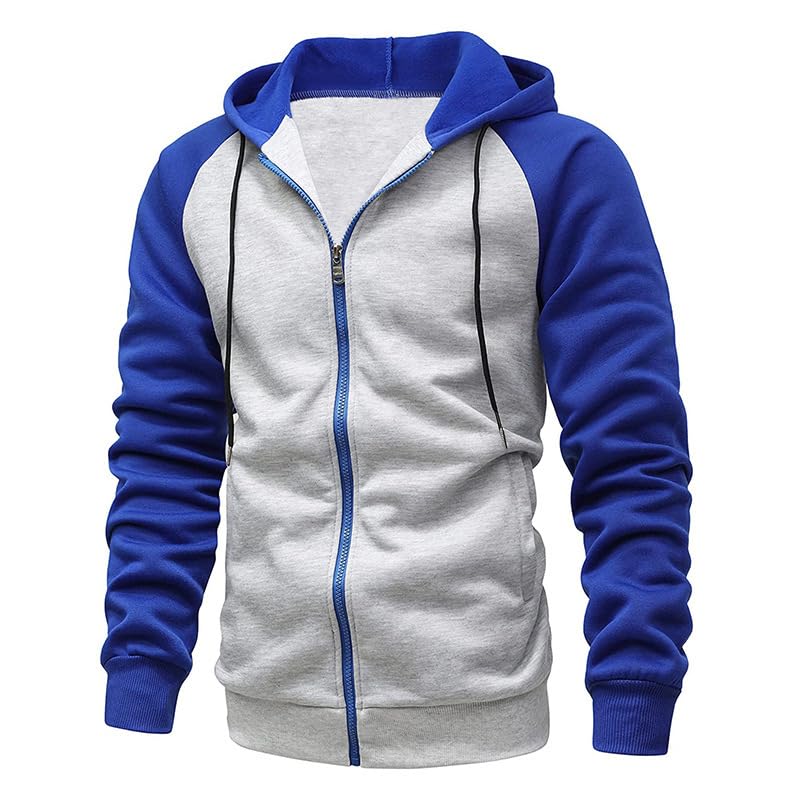 Veste patchwork à capuche homme zippée à manches longues