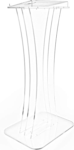 Miniatura 2 de FixtureDisplays® Atril de púlpito de acrílico transparente Lucite Podium 1803-1