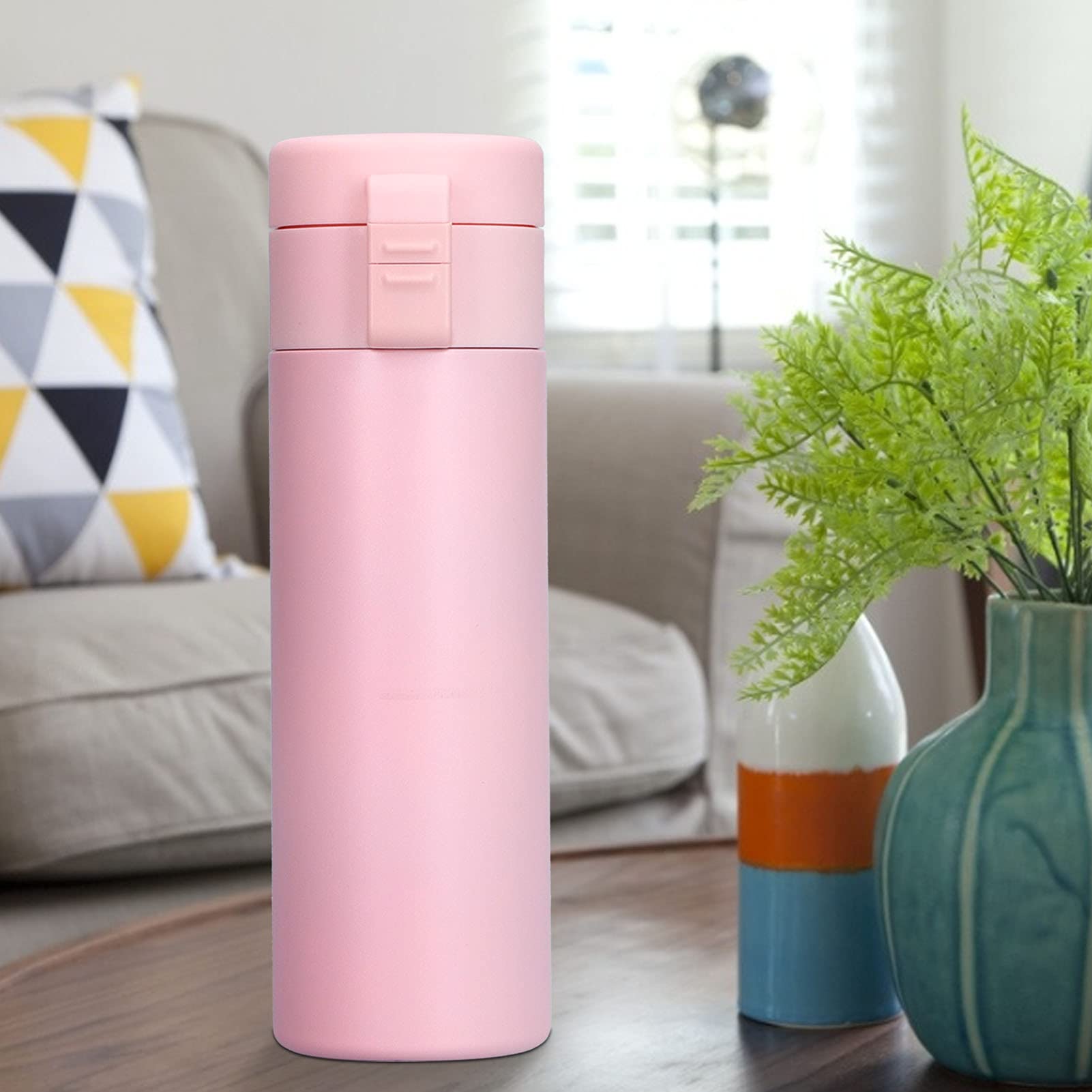Cocoarm Mini Taza de Agua, Taza de Vacío de Acero Inoxidable de 410 Ml, Térmica de Doble Pared con Tapa de Bloqueo a Prueba de Fugas, Retención de Calor de 6 Horas, para Viajes, Oficina, Coche,