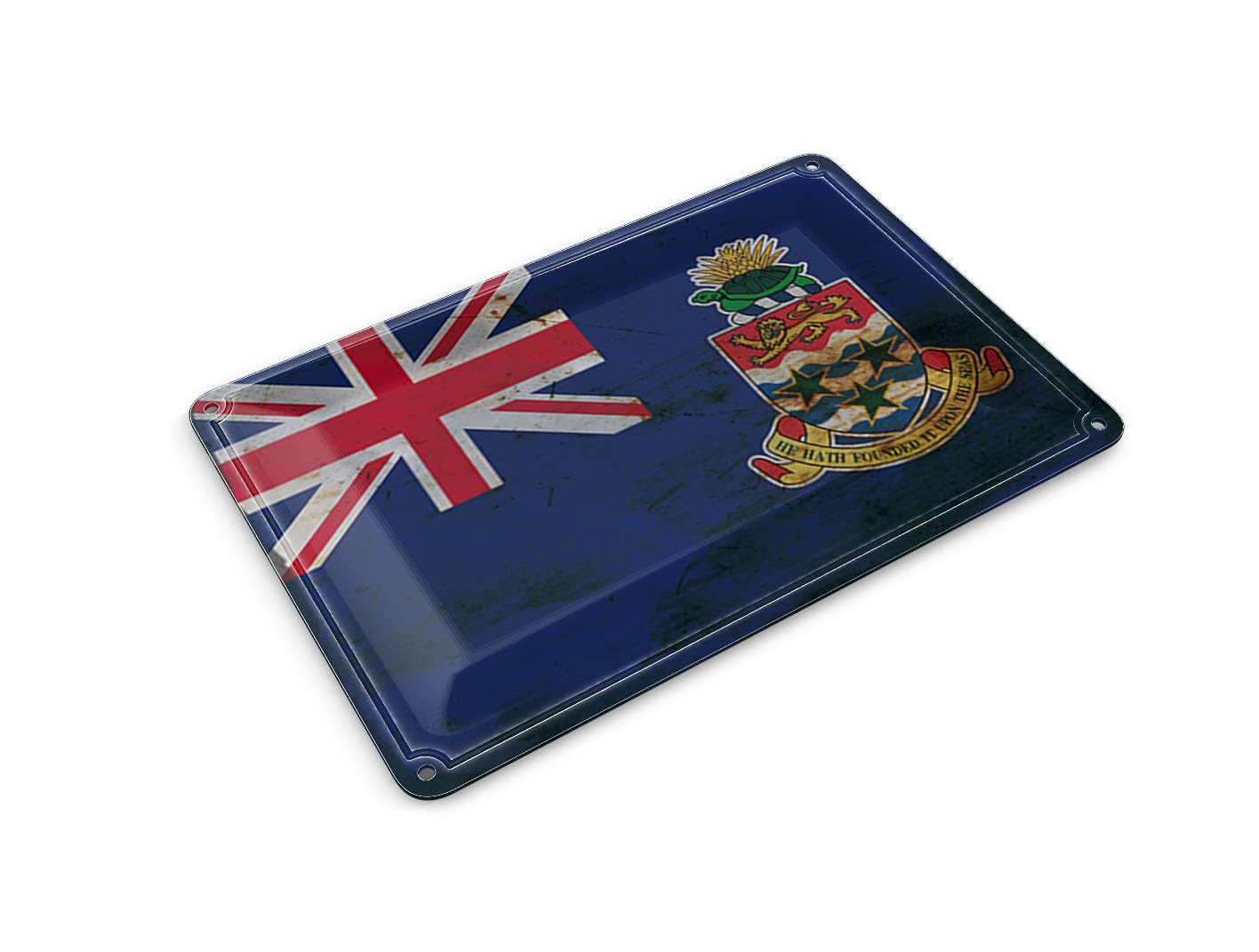 Femer Tin Postcard Flag Cayman Islands 14 x 10 cm Flag Rust Decorative Sign