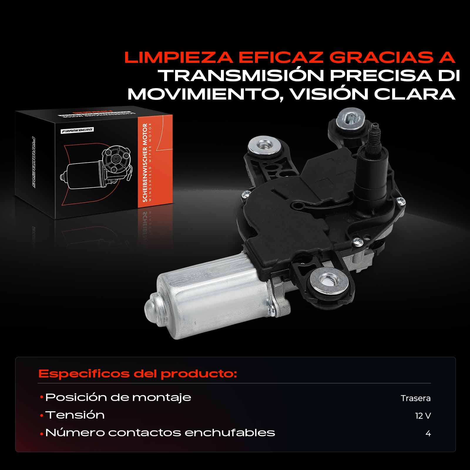 Frankberg Motor del limpiaparabrisas Trasera Compatible con Q3 F3B Q3 Sportback F3N Toledo IV KG3 O.c.t.a.v.i.a III 5E3 NL3 NR3 O.c.t.a.v.i.a IV NN3 NX3 PV3 Replace# 5E5955711B