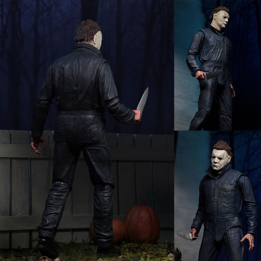 Michael Myers - Figura de acción de anime, 18 cm, articulaciones móviles (con accesorios), modelo de postura de pie, estatua de PVC, coleccionable, decoración del hogar, regalos