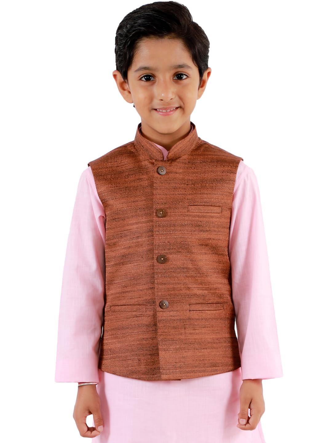 Jbn Creation Vastramay Boys' Coffee Brown Nehru Jacket (B1350)