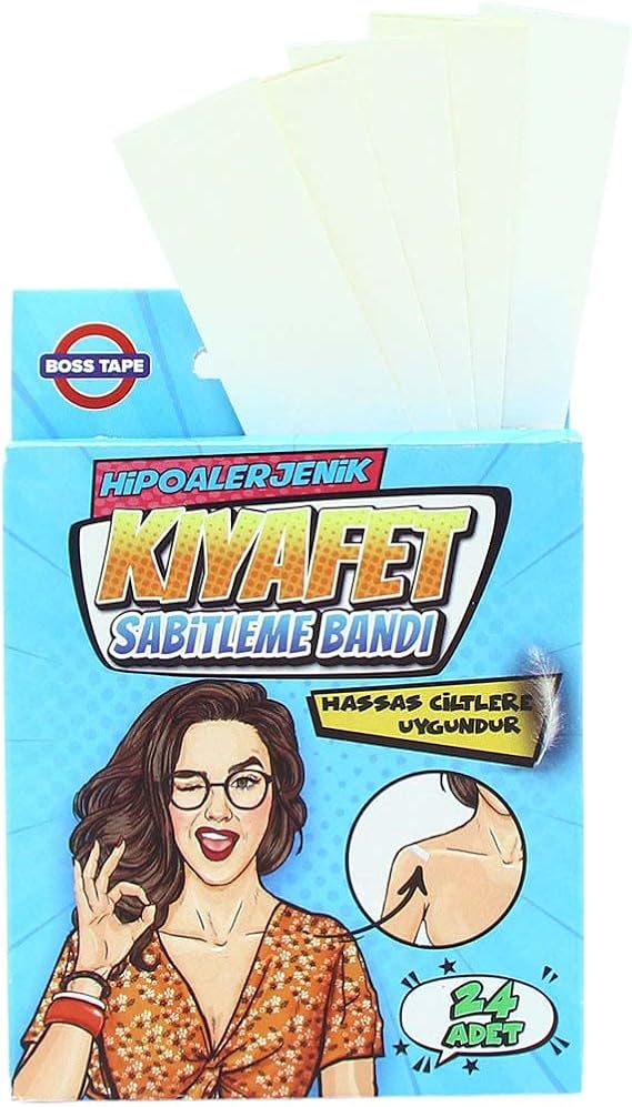 Boss Tape Kiyafet Sabitleme Bandi, 24-Parça, Beyaz