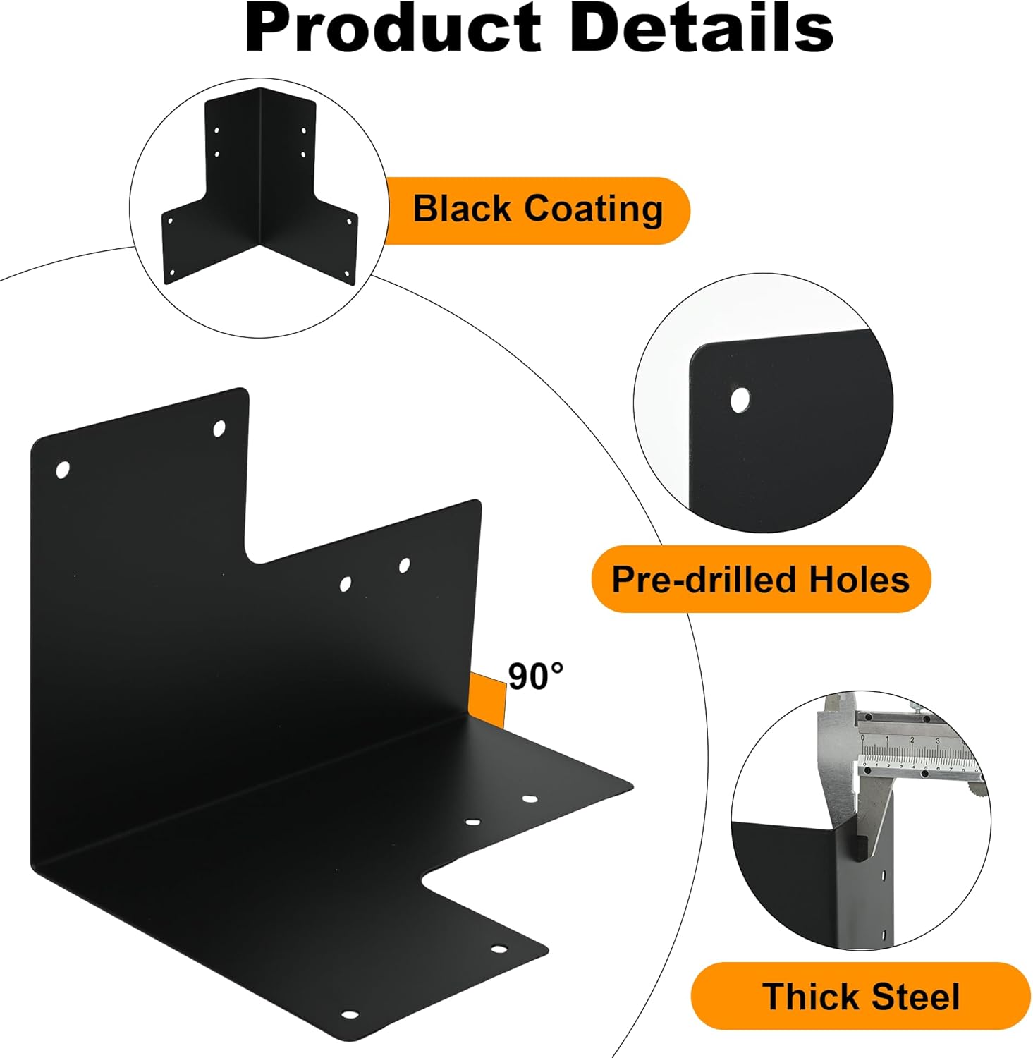 8Pcs Workbench Brackets Kit, 4x4 Heavy Duty Steel Workbench Corner Bracket with Screws, Work Bench Kit for DIY Shop Tables, Planer Stands, Workshop Shelves, Gazebos, Woodworking