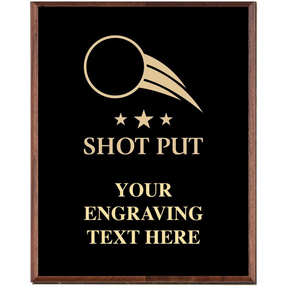 Shot Put Plaques, Custom Engraved Track and Field Events Trophy Plaque Award, Great Customizable Shot Put Awards Prime
