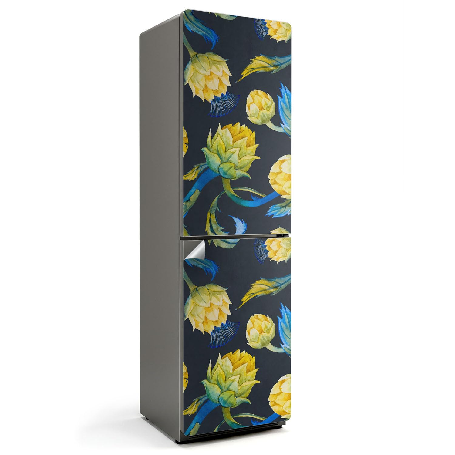 Decoración Floral para Cocinas con Vinilo de Nevera 60x205 cm de Diseño Elegante