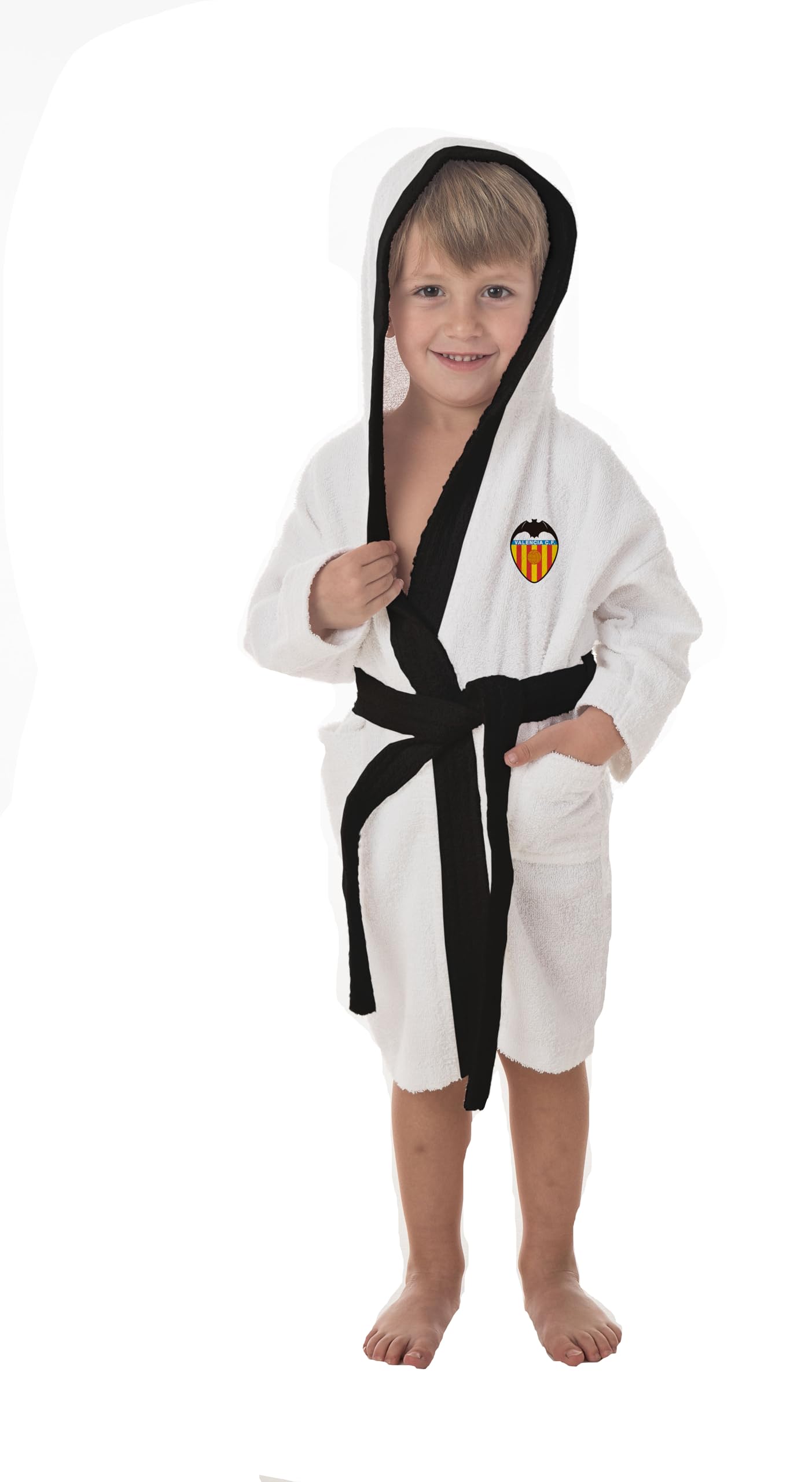 Albornoz Unisex Valencia C.F. Infantil Blanco (6/8)