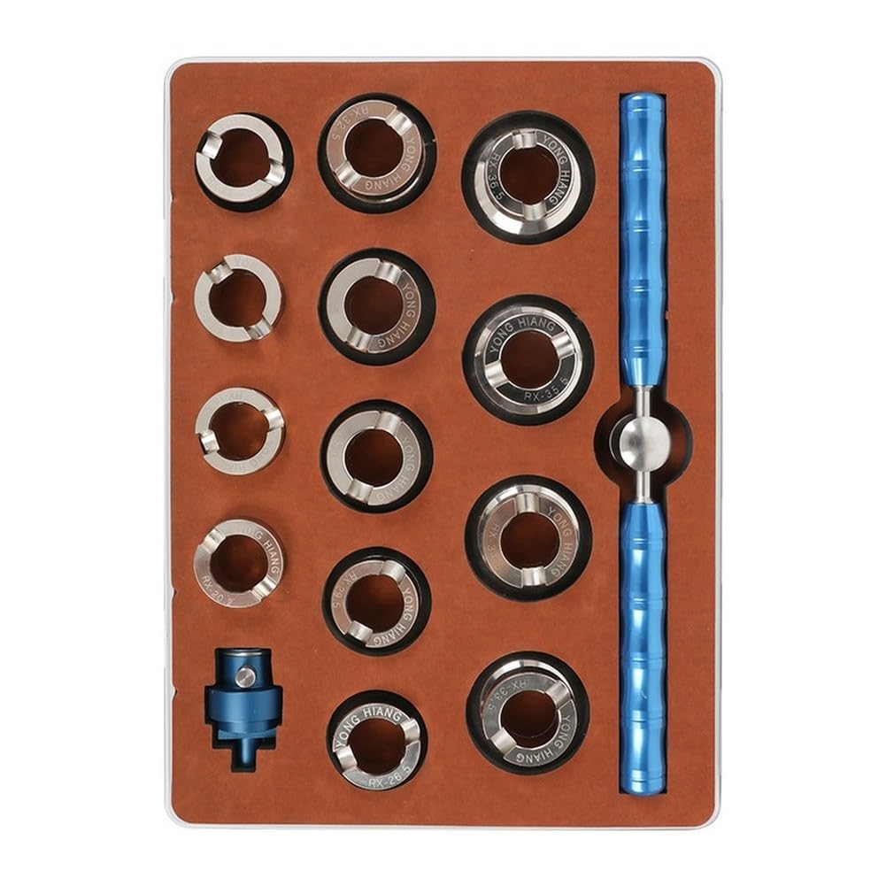 Kit de reparación de relojes, kit de herramientas de acero inoxidable, bordes CNC de precisión, básculas transparentes, juego de 15 piezas, mantenimiento profesional del hogar