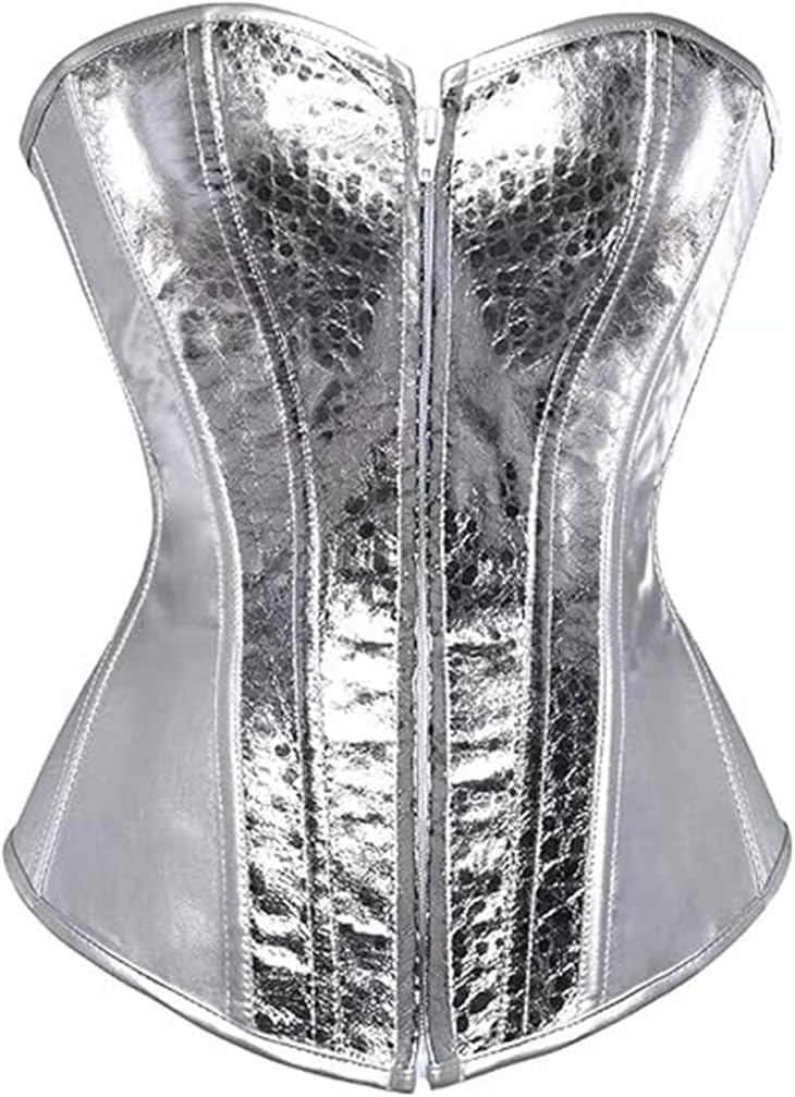 Women's Vintage Gothic Faux Leather Corset Steampunk Rock Basque Corsets
