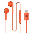 Portronics Conch Theta C in Ear Type C Wired Earphones with in Line HD Mic, Powerful Audio, 14.2mm Driver, Unique Earbuds Design, TPE Anti Tangle Wire, in line Controls, Wide Compatibility(Orange) gallery image