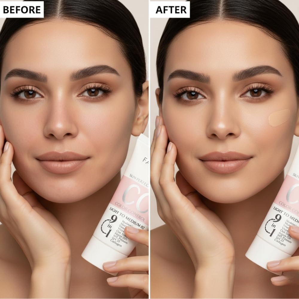 Farmasi Makeup cc Cream 9 in 1, 50 ml./1.7 fl.oz. (Light to Medium) And Farmasi Zen Mascara Extension Lash, 8 ml./0.27 fl.oz.