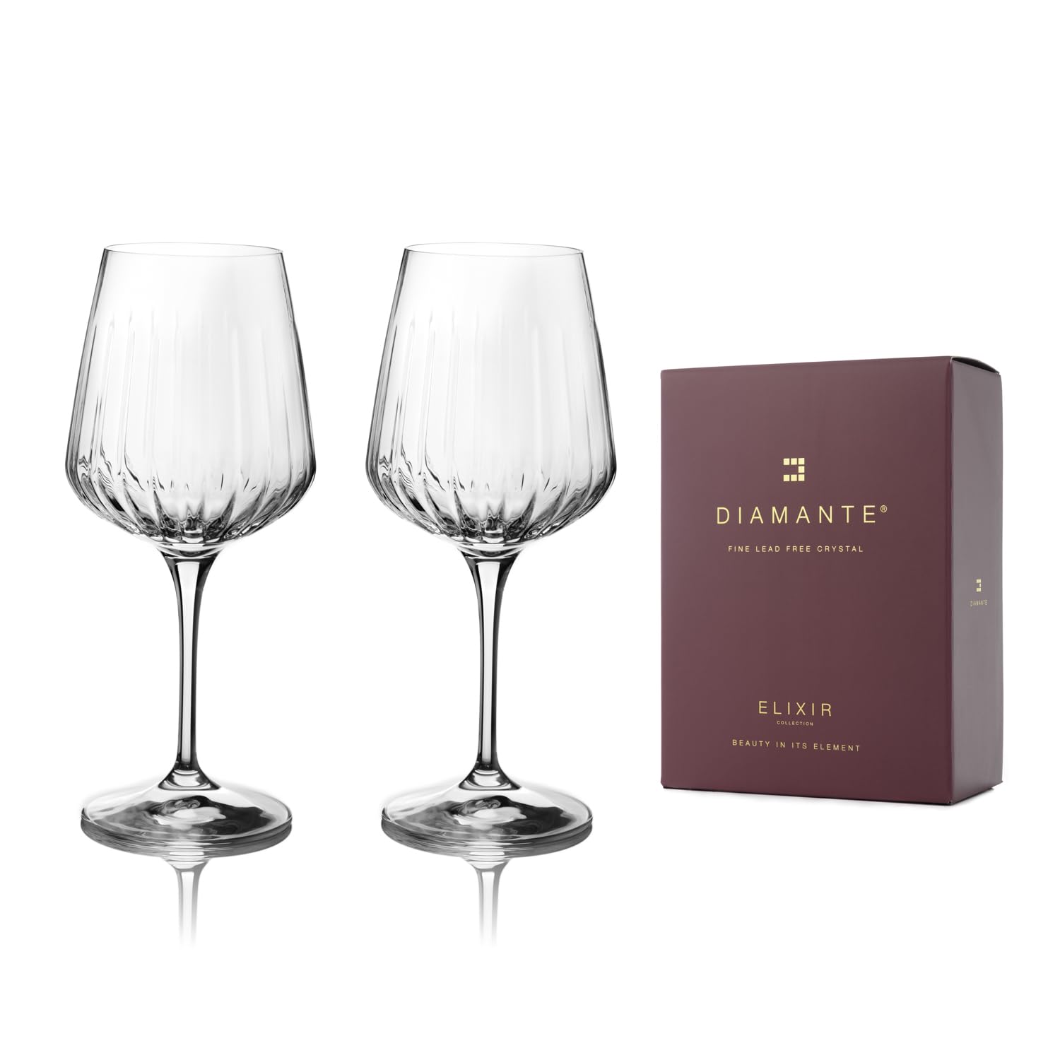 DIAMANTE Crystal Spritz Broadway Cut Lot de 2 verres en verre Motif Broadway Idéal pour Aperol Spritz, Wine Spritzer, Gin Fizz