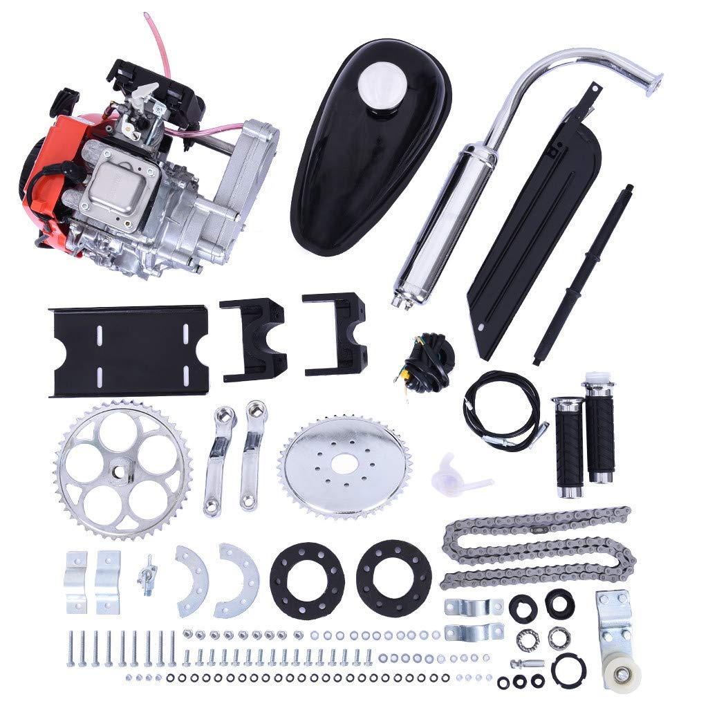 Full 49CC 4Stroke Bike Motor Set, Gas Petrol Motorized Bike Bicycle