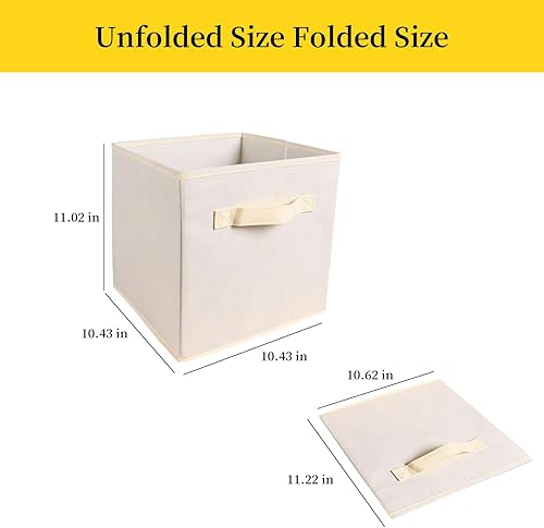 Miniatura 3 de Cubos de almacenamiento plegables de tela, cubos organizadores decorativos de tela, contenedores de almacenamiento de tela para estantes, armario o