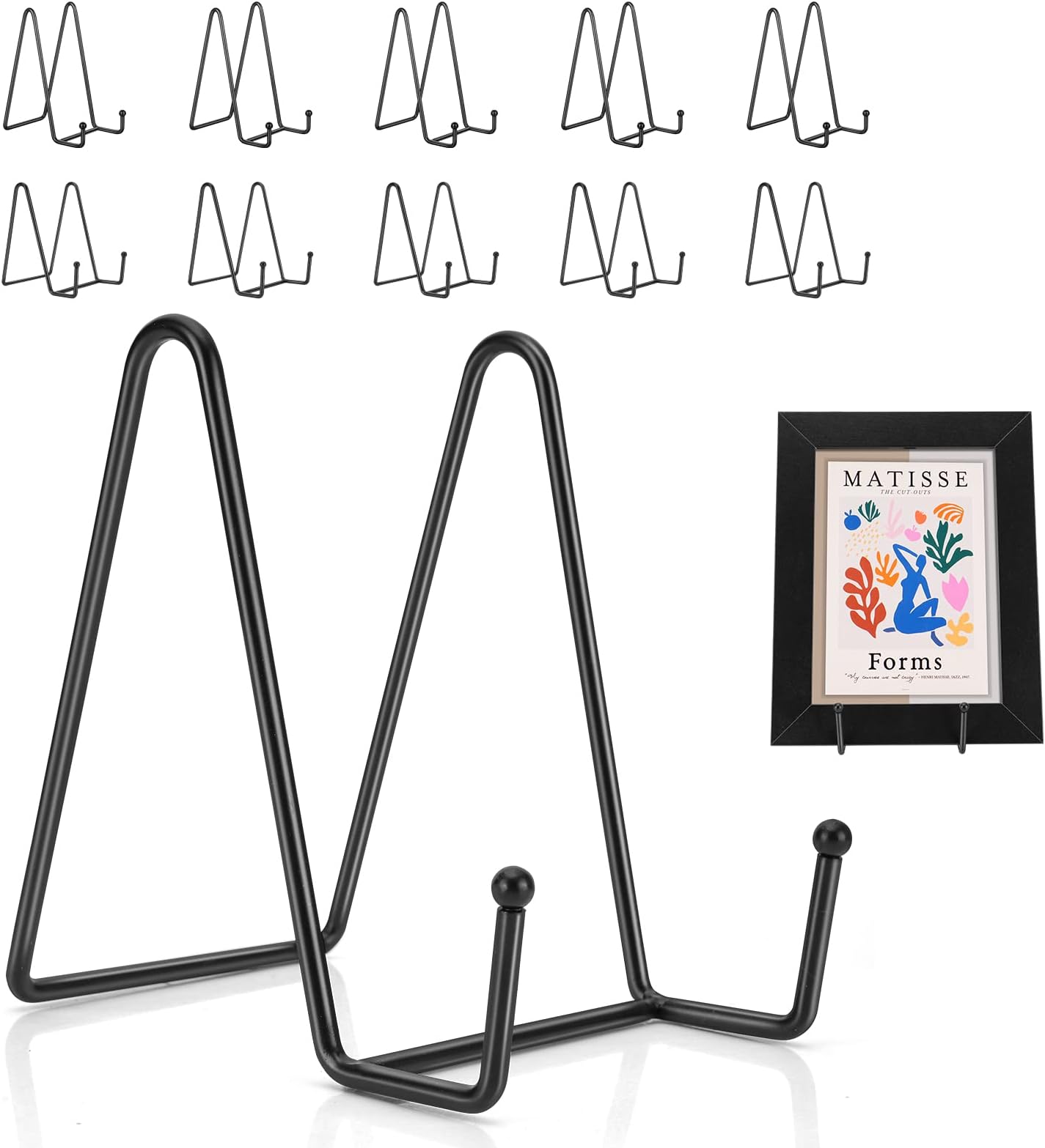 Plate Stands for Display Allnice 10 Pack Plate Stand 4.5 in and 6 In Display Easels Metal Tabletop Picture Stand Frame Stand Holder for Picture Frames, Photo and Platter, Tabletop Art, Book, Plaque