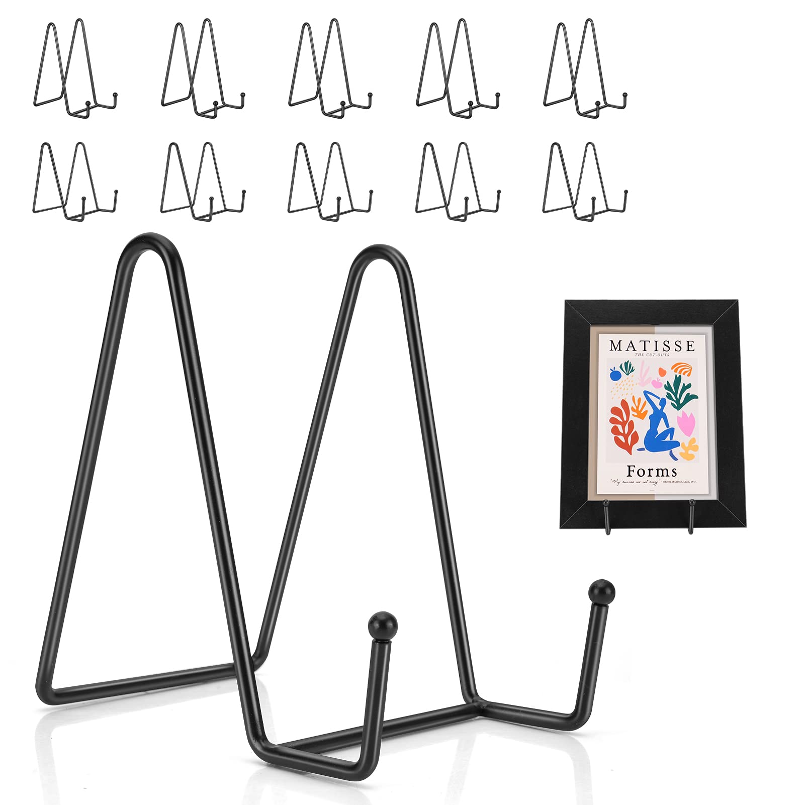 Plate Stands for Display Allnice 10 Pack Plate Stand 4.5 in and 6 In Display Easels Metal Tabletop Picture Stand Frame Stand Holder for Picture Frames, Photo and Platter, Tabletop Art, Book, Plaque