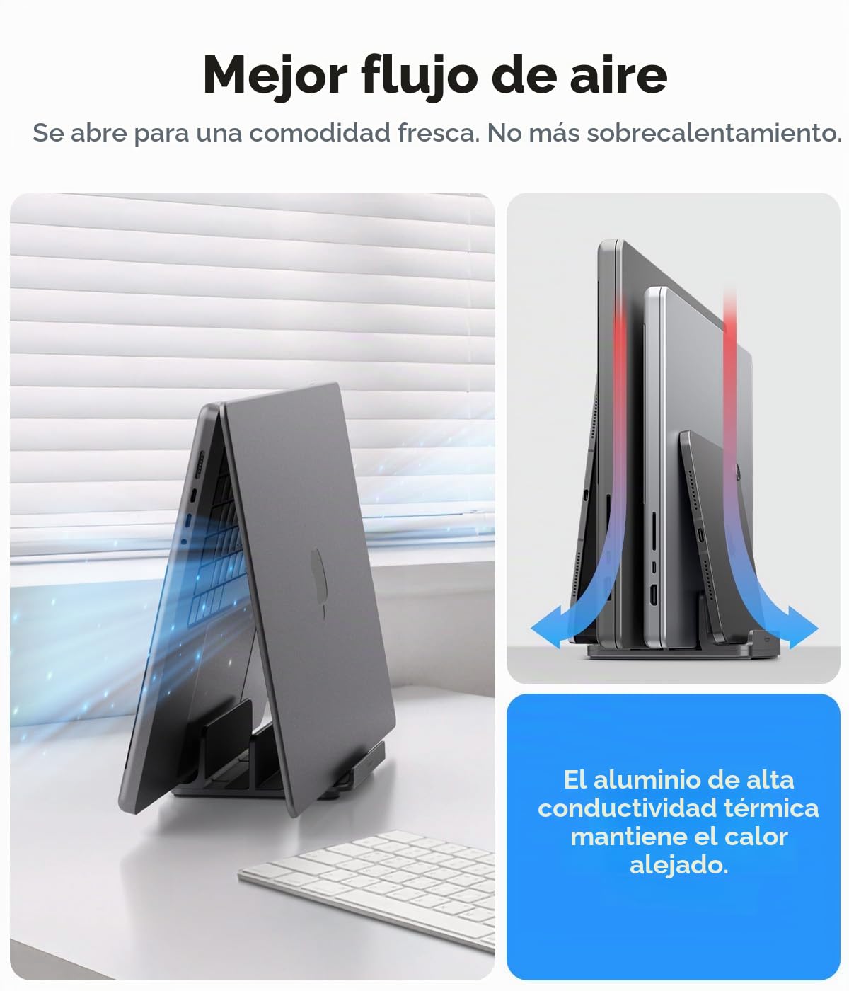 Spigen Soporte Vertical [hasta 4 Dispositivos] Organizador de Escritorio para Portátil, Tablet y Moviles, Compatible con MacBook Pro Air Mini Neo, iPad Pro Air, iPhone 17 16 15, Galaxy, Pixel