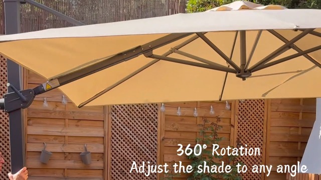 Amazon.com : PURPLE LEAF Patio Cantilever Umbrella 9' x 9' with