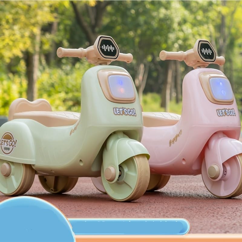 Samochód na biegunach, Wiggle Car Mobilna zabawka motocykl ze światłami Muzyka dla dzieci Cartoon Dopasowane kolorystycznie dziecięca huśtawka Card(Wei�)