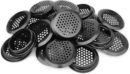 HDbonemu 40 rejillas de ventilación circulares de 2.1 pulgadas (2.087 in), rejillas de ventilación redondas de acero inoxidable para gabinetes,
