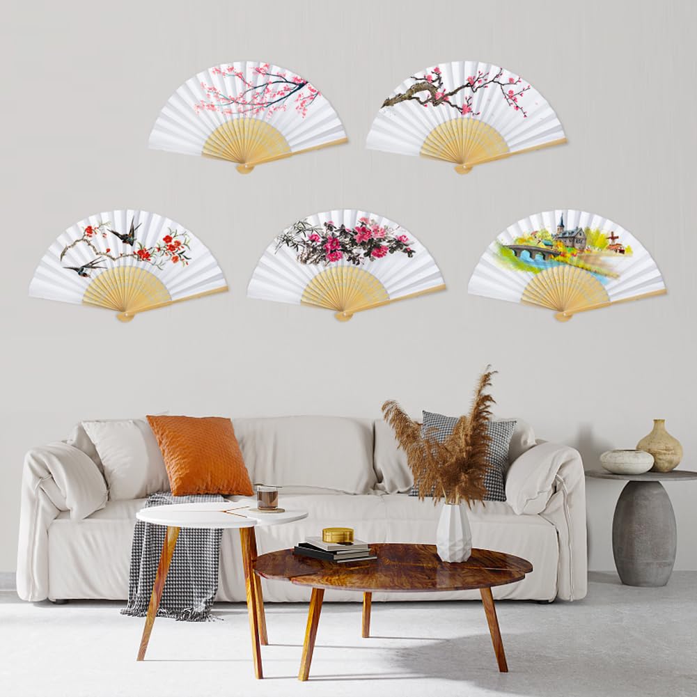 100 Stück Fächer Hochzeit Weiß, Handfächer für Sommer Party DIY | Bambus Papierfächer Personalisiert, Gäste Geschenk Fächer für Hochzeit