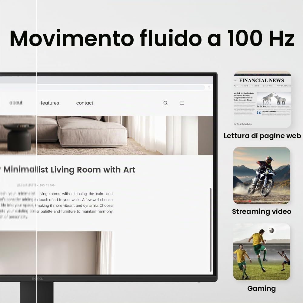 BenQ Eye-CareU GW2791 - Monitor oculare 27" 1080p FHD 100Hz IPS, HDMI, DisplayPort, 1080x1920, cornice ultra sottile, certificato TÜV, senza sfarfallio, luce blu bassa Plus, Eye-CareU