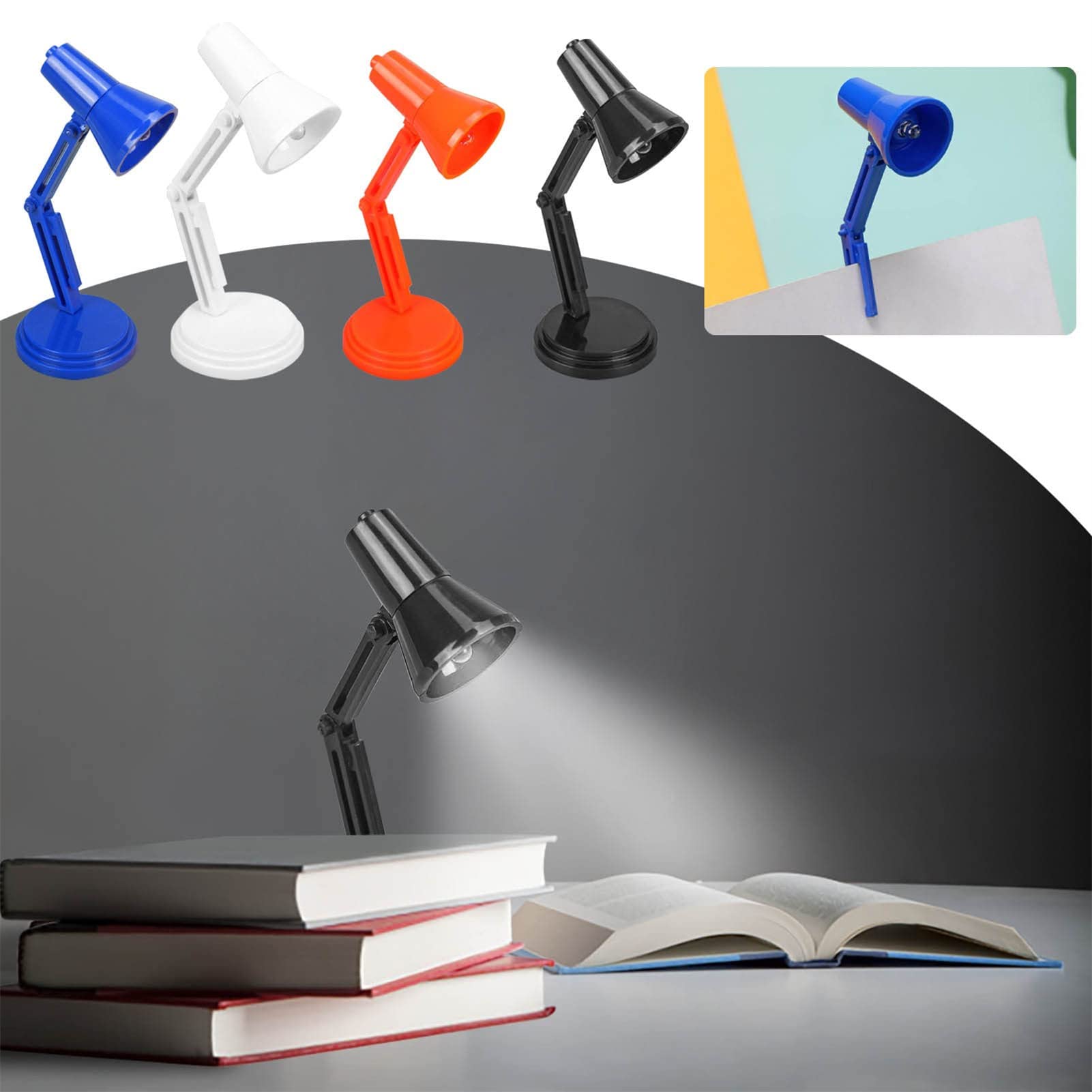 Lampada da lavoro portatile con piedistallo a clip, con luce da lettura a LED regolabile a 180°, facile da agganciare alla lampada da lettura per leggere di notte a letto, verde