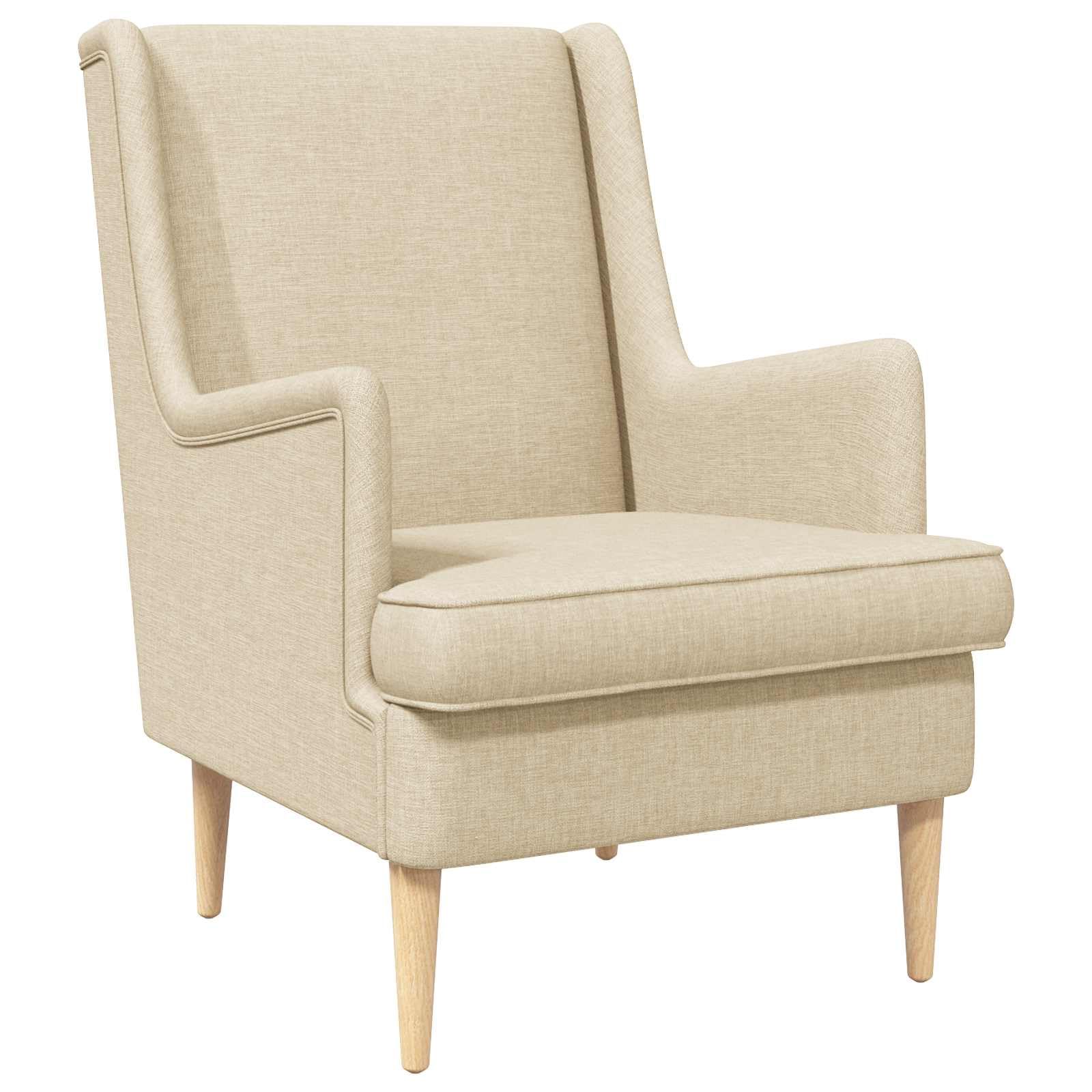 Chaise moderne rembourrée crème tissu pour salon contemporain chic