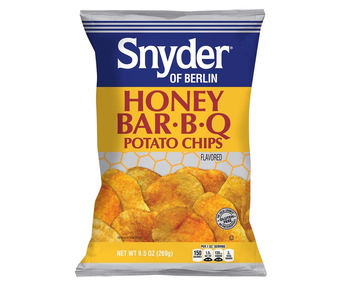 Snyder of BerlinHoney Bar-B-Q Potato Chips 9.5 oz Bags -3 / Box