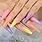 Coolnail Glossy Ombre Rainbow French Coffin False Nails Summer Colorful Super Long Fake Ballet Nail Yellow Pink Purple Nude Reusable Wear