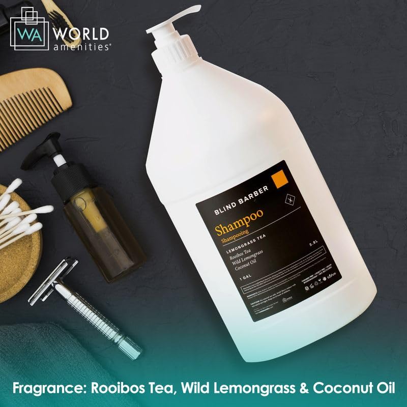 World Amenities Blind Barber Hair Shampoo - Rooibos Tea Fragrance Moisturizing Shampoo with Invigorates Senses