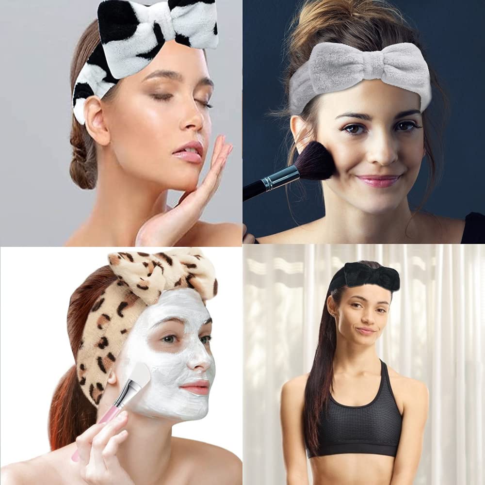 Fascia per spa facciale in pile corallo orso Fascia per la cura della pelle comoda ed elegante per lavare il viso e il trucco